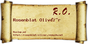 Rosenblat Olivér névjegykártya